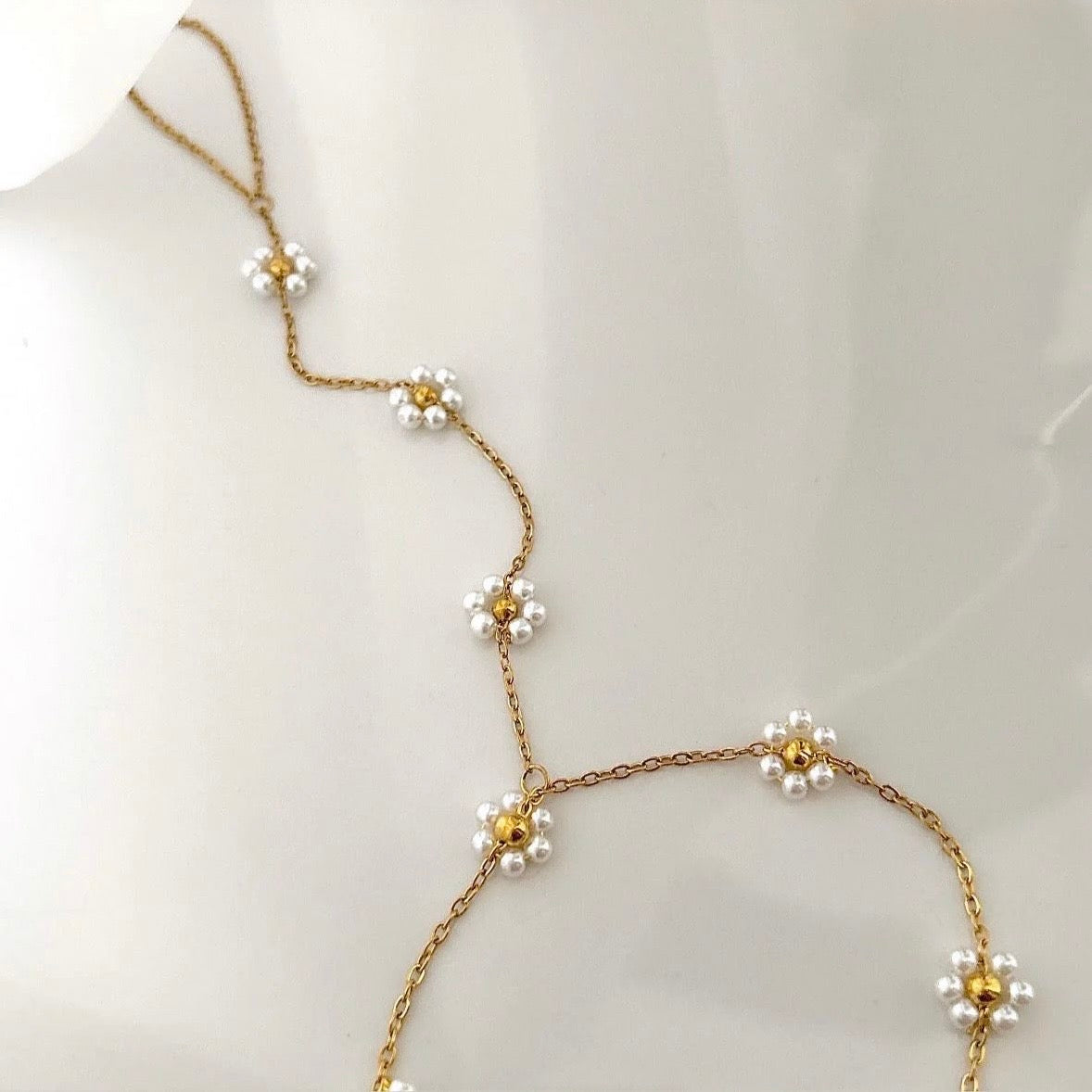 Flower Beaded Hand Chain