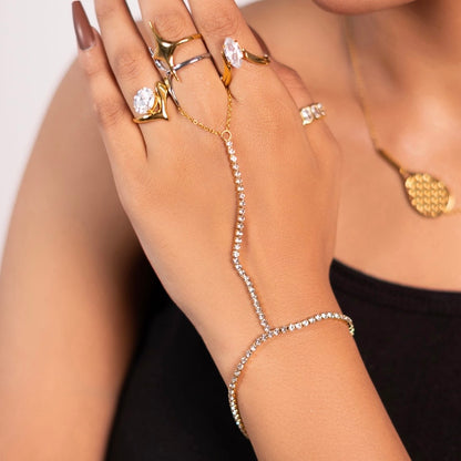 Golden Tennis Hand Chain