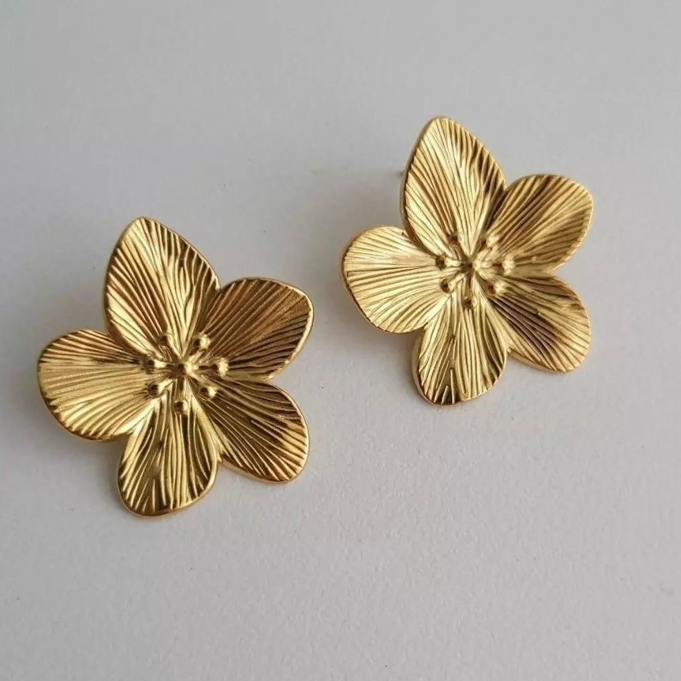 Golden Flower Earring