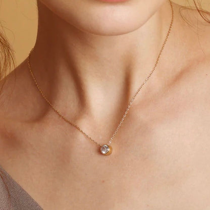 Silver Solitaire Necklace