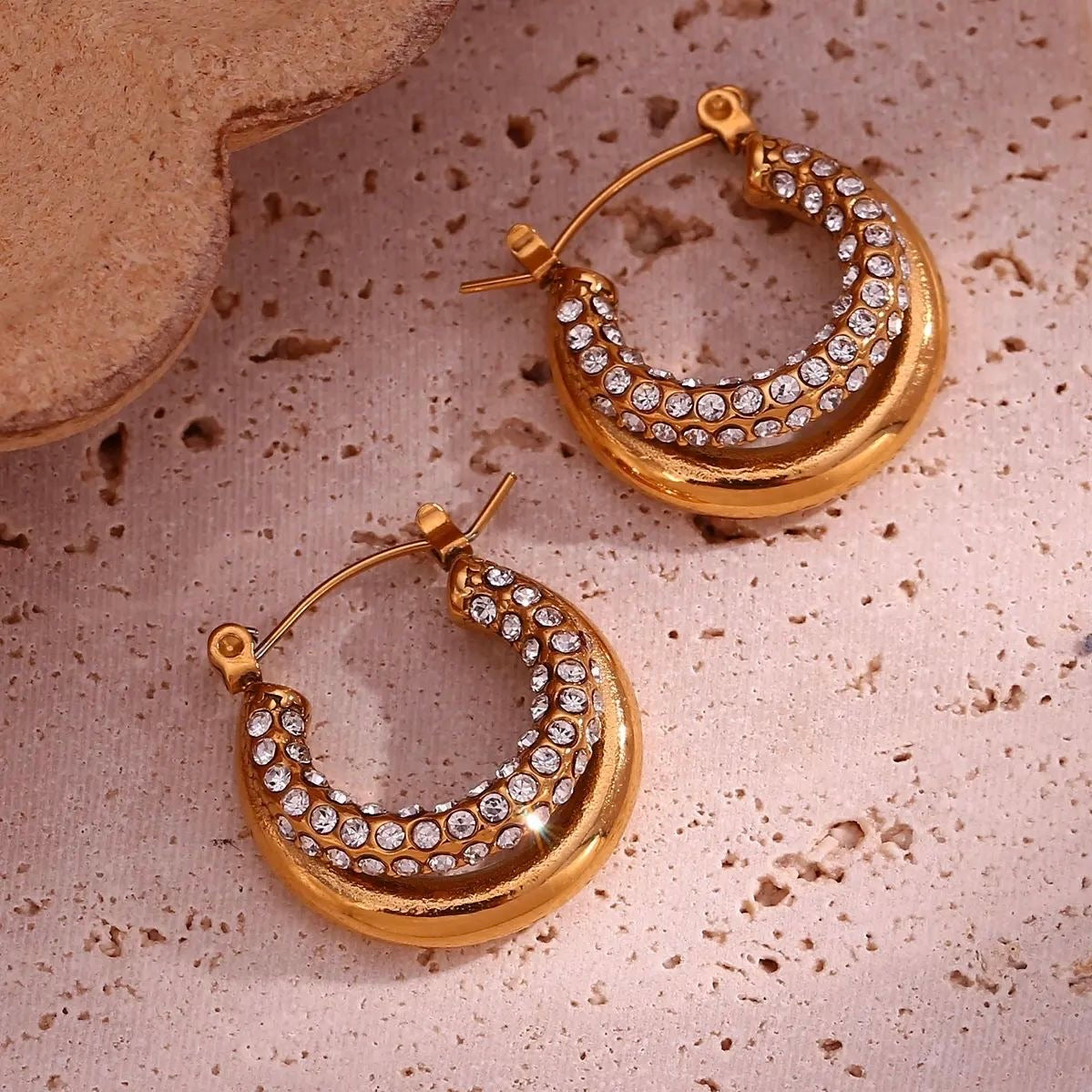 Double Hoop CZ Earring