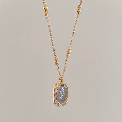 Metal Rose Necklace