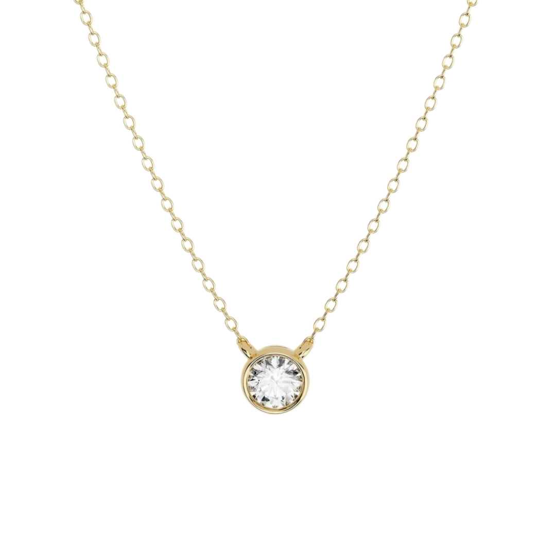 Silver Solitaire Necklace