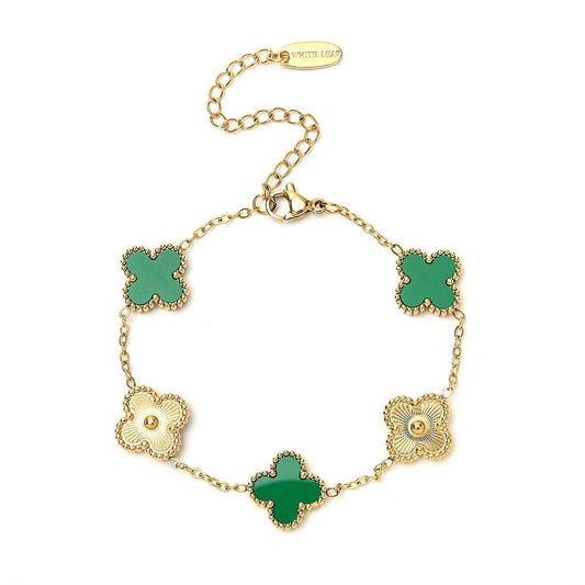 Green & Gold Clover Bracelet