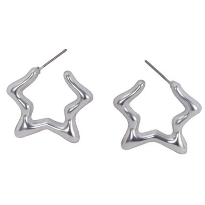 Silver Star Bling Earring