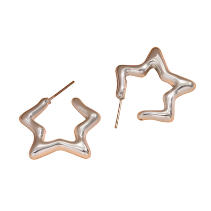 Silver Star Bling Earring