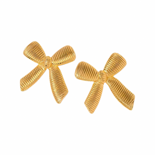 Striped Bow Earring